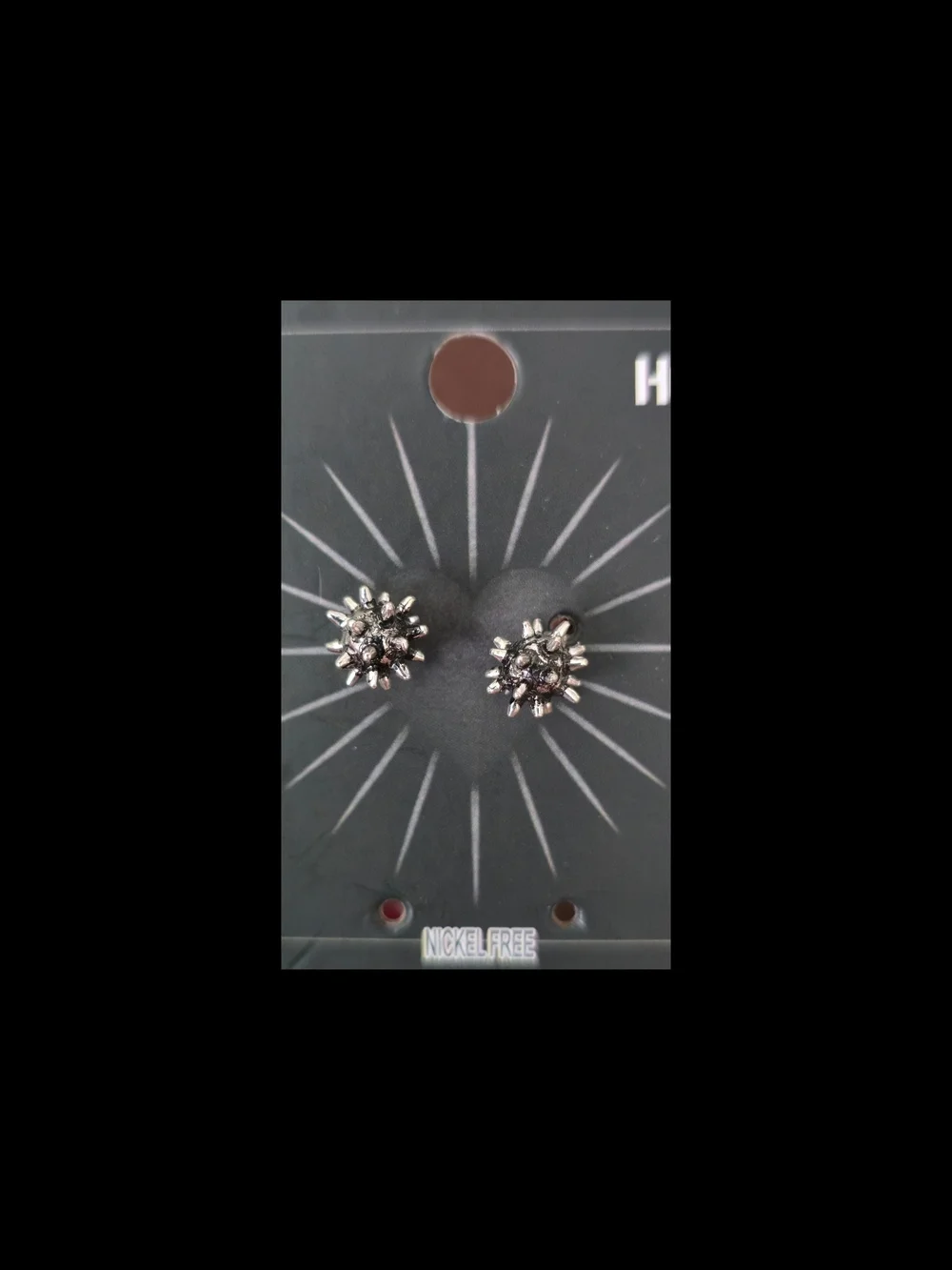 Hot Topic Silver Spike Earings  Metallic Silver